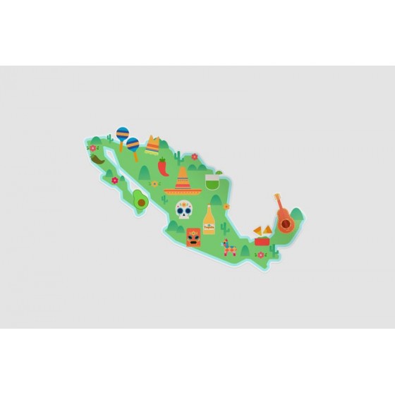 Mexico Map Style 60 Sticker