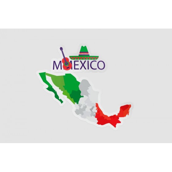 Mexico Map Style 64 Sticker