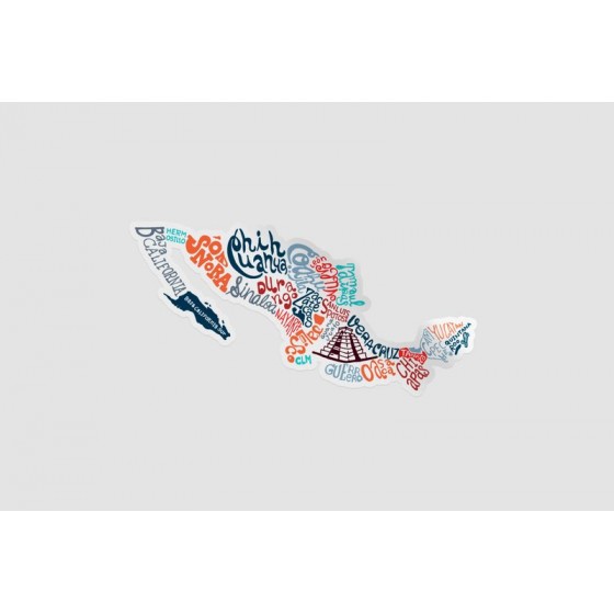 Mexico Map Style 73 Sticker