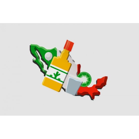 Mexico Map Style 74 Sticker