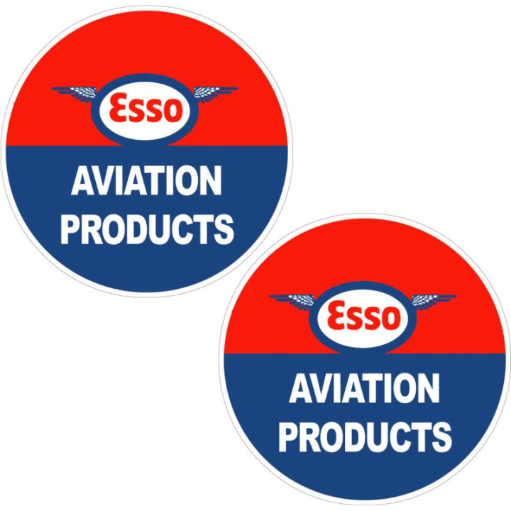 2x Esso Aviation Products Stickers Decals - DecalsHouse