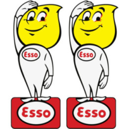 2x Esso Oil Drop Boy Stickers Decals - DecalsHouse