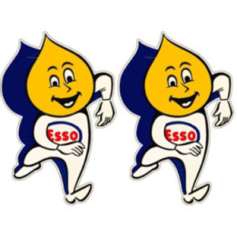 2x Esso Oil Drop Boy Style 2 Stickers Decals - DecalsHouse