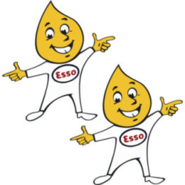 2x Esso Oil Drop Boy Style 4 Stickers Decals - DecalsHouse