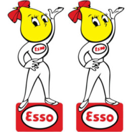 2x Esso Oil Drop Girl Stickers Decals - DecalsHouse