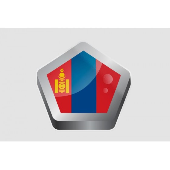 Mongolia Flag Style 10 Sticker