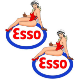 2x Esso Pin Up Girl Style 3 Stickers Decals - DecalsHouse