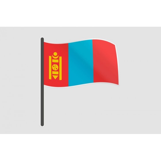 Mongolia Flag Style 3 Sticker