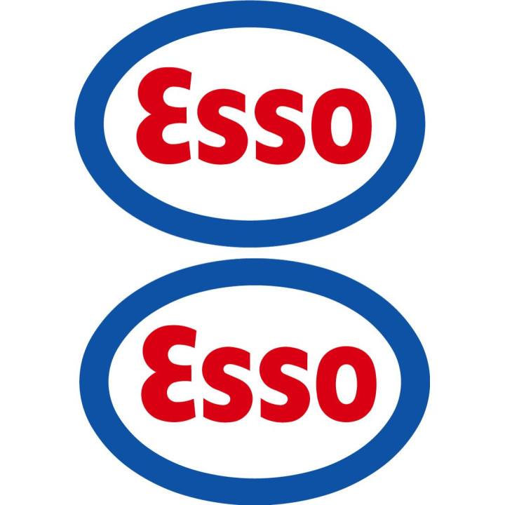 Esso Racing Stickers – Classic Motor Racing Sponsor Decals (2-Pack)