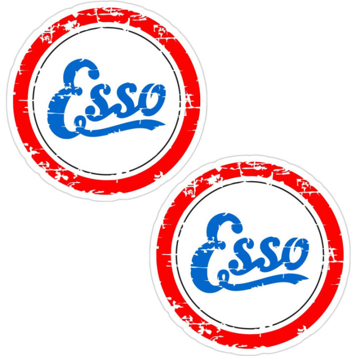 2x Esso Style 6 Stickers Decals - DecalsHouse