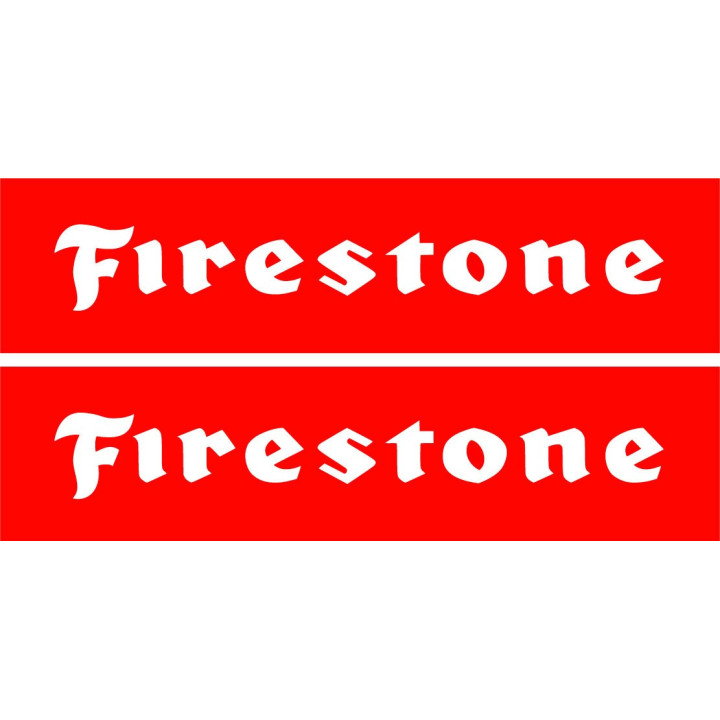 2x Firestone Red Stickers Decals - DecalsHouse