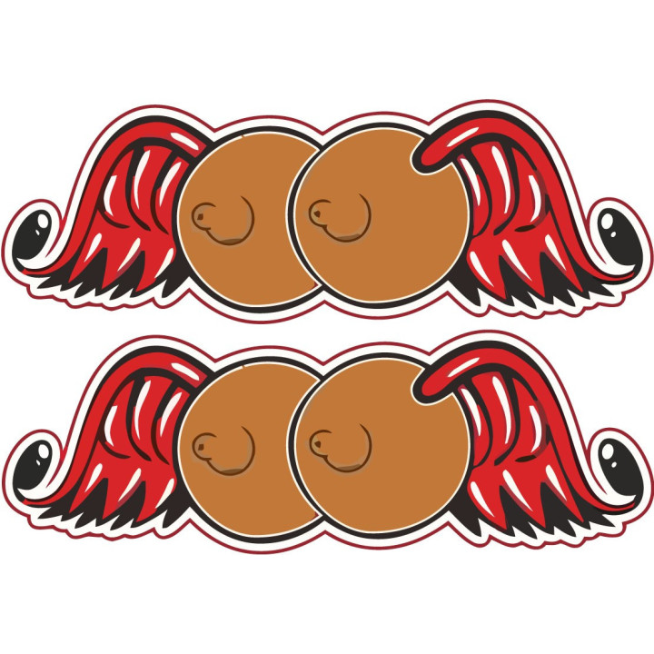 2x Flying Double Kustom Shop Stickers Decals - DecalsHouse