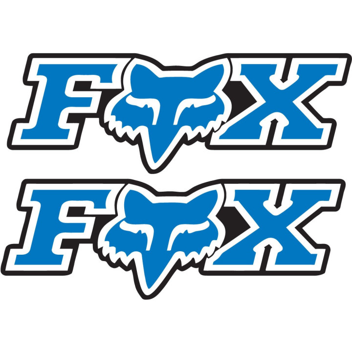 2x Fox Racing Blue Style 2 Stickers Decals - DecalsHouse