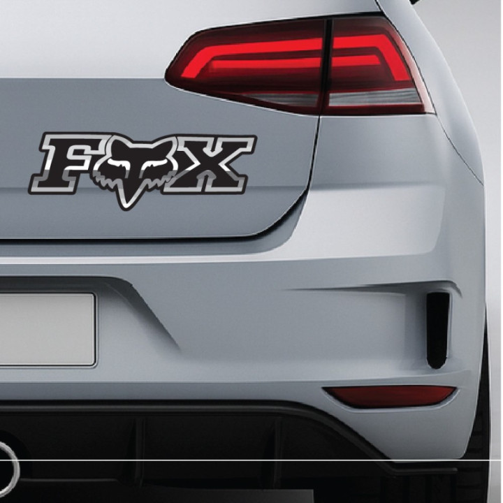 2x Fox Racing Grey Stickers Decals - DecalsHouse