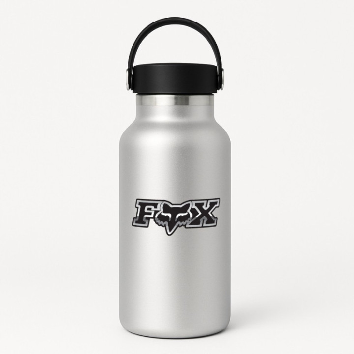 2x Fox Racing Grey Stickers Decals - DecalsHouse