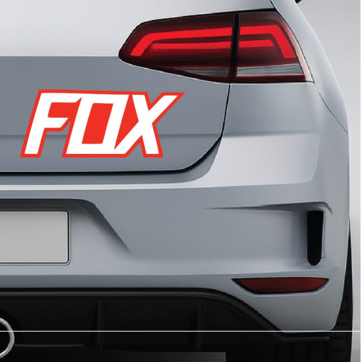 2x Fox Racing Lettering Orange Stickers Decals - DecalsHouse