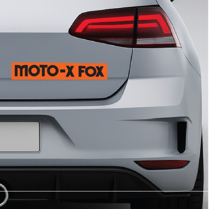 2x Fox Racing Moto Orange Lettering Stickers Decals - DecalsHouse