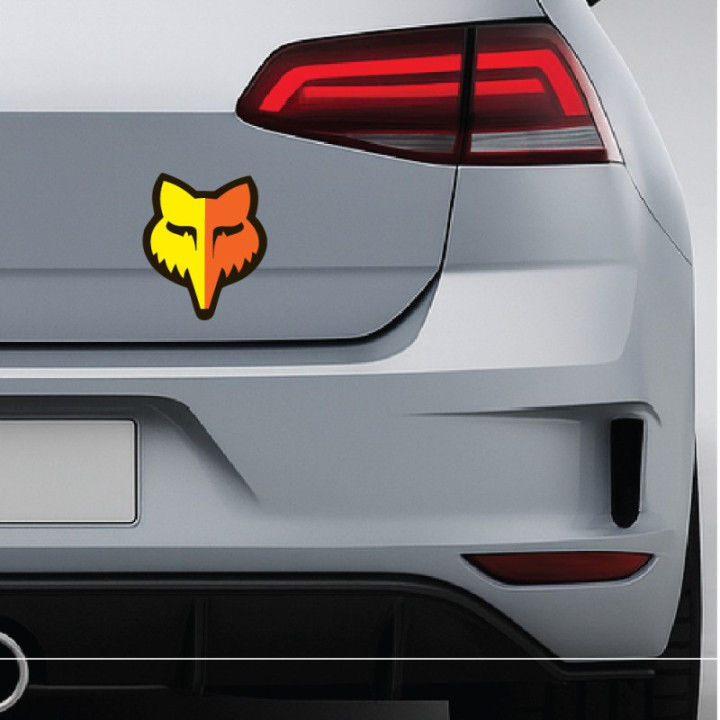 2x Fox Racing Moto Yellow And Orange Stickers Decals - DecalsHouse