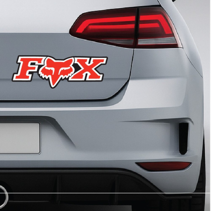 2x Fox Racing Red Stickers Decals - DecalsHouse