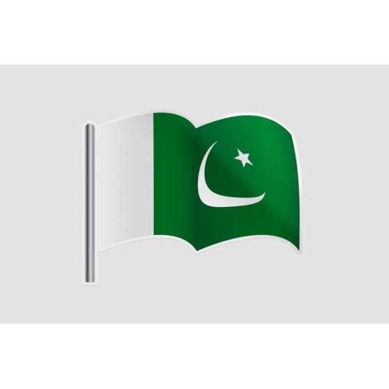 Pakistan Flag Style 49 Sticker