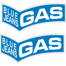 2x Gas Blue Jeans Stickers Decals - DecalsHouse