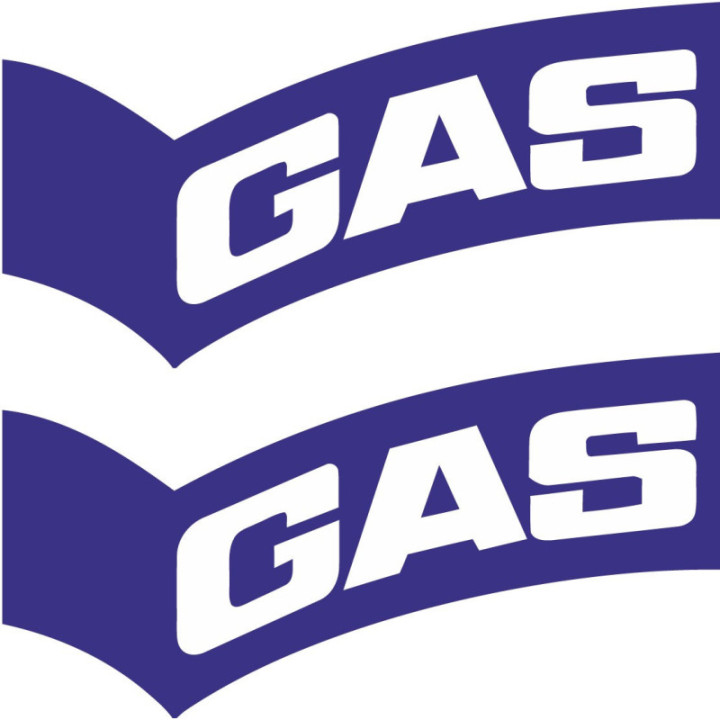 GAS Racing Stickers – Vintage Motorsport Bodywork Decals (2-Pack)