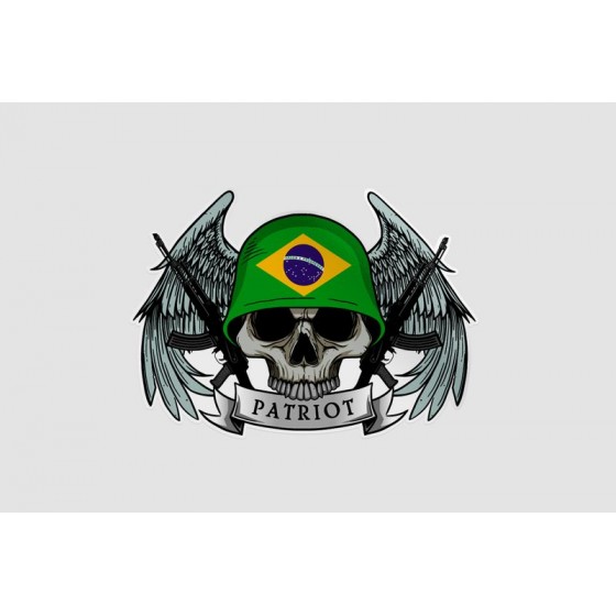 Patriot Skull With Brazil...