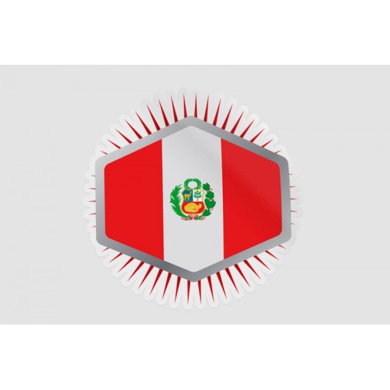 Peru Flag Style 103 Sticker