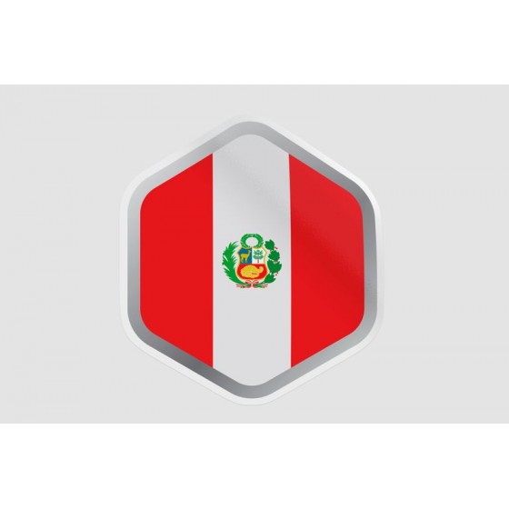 Peru Flag Style 104 Sticker