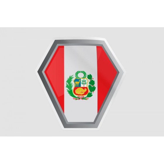 Peru Flag Style 107 Sticker