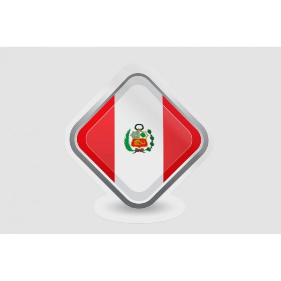 Peru Flag Style 121 Sticker