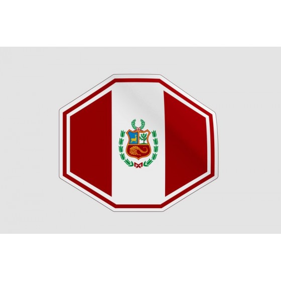 Peru Flag Style 15 Sticker
