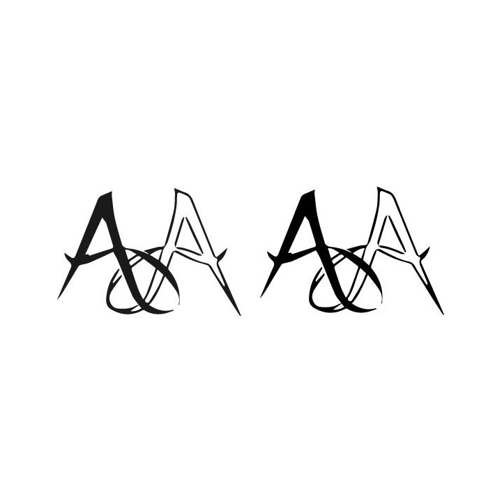 A&A Monogram Stickers – Personalised Initial Decals (2-Pack)