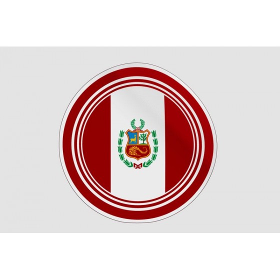 Peru Flag Style 19 Sticker