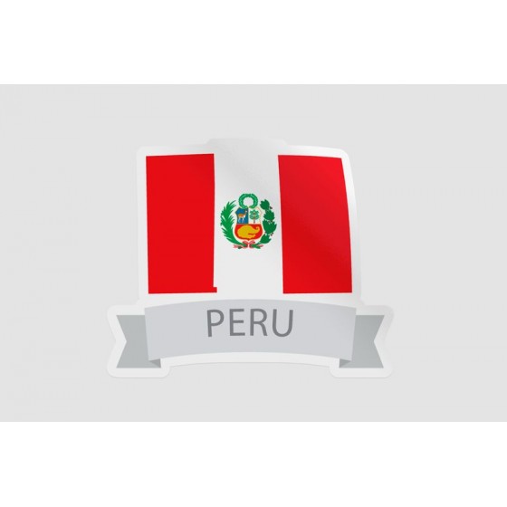 Peru Flag Style 37 Sticker