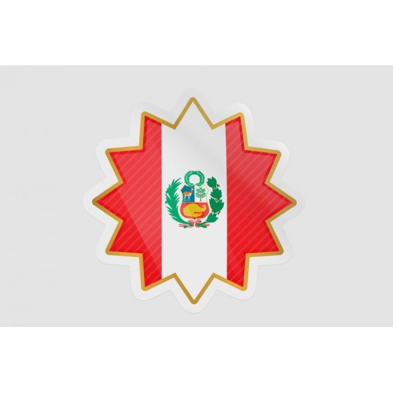 Peru Flag Style 39 Sticker