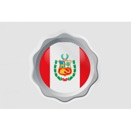 Peru Flag Style 42 Sticker