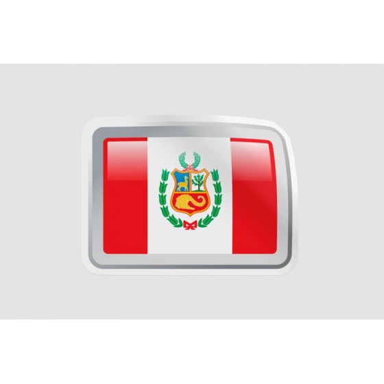 Peru Flag Style 43 Sticker