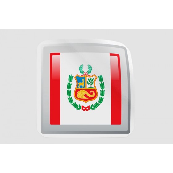 Peru Flag Style 44 Sticker