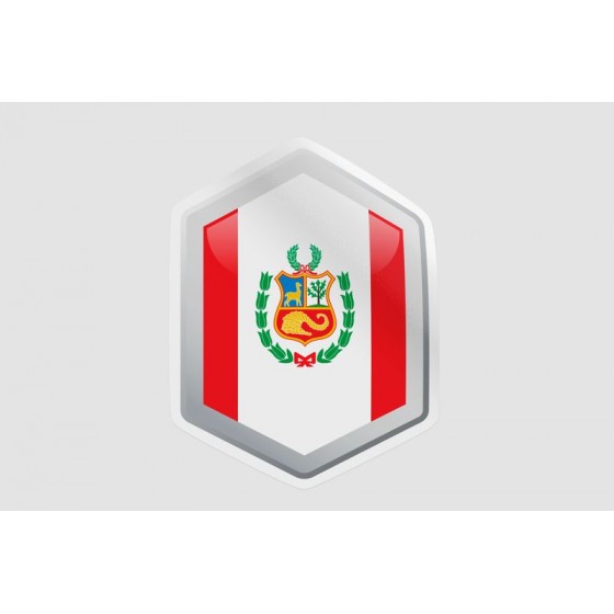 Peru Flag Style 46 Sticker