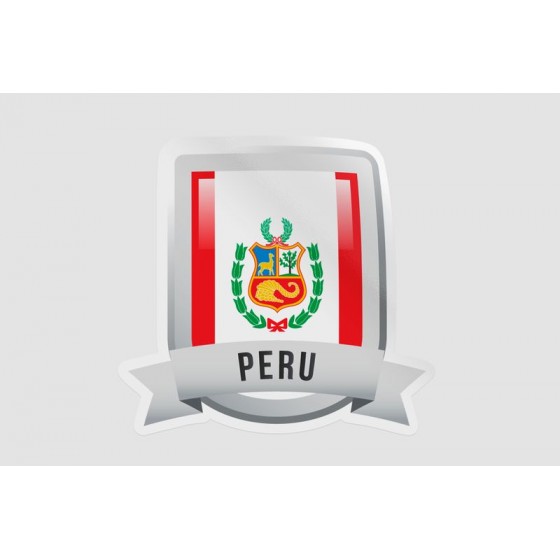 Peru Flag Style 51 Sticker
