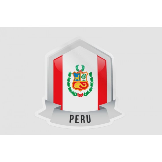 Peru Flag Style 52 Sticker