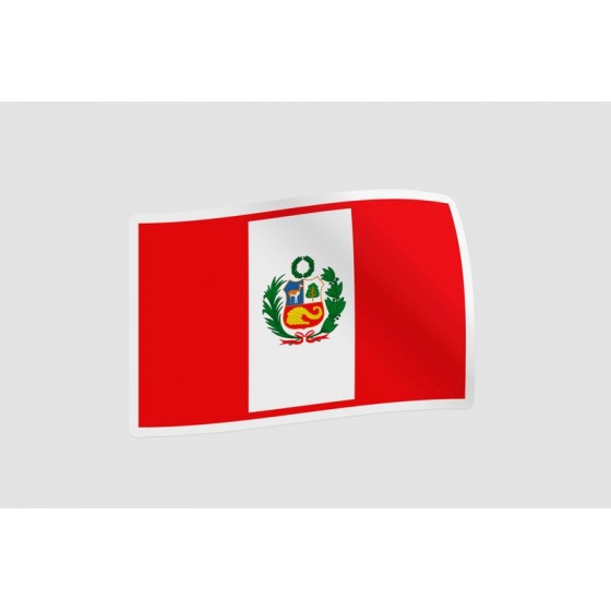 Peru Flag Style 58 Sticker
