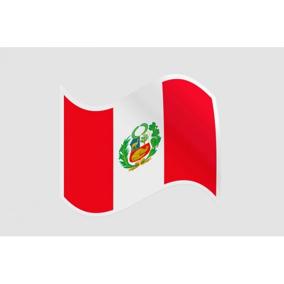 Peru Flag Style 6 Sticker