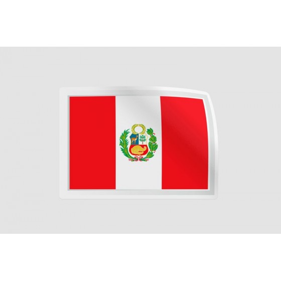 Peru Flag Style 64 Sticker