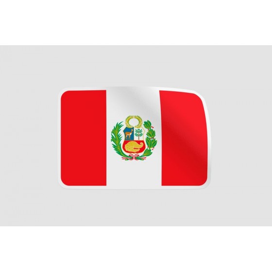 Peru Flag Style 67 Sticker