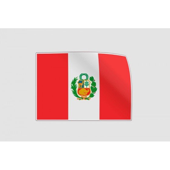 Peru Flag Style 7 Sticker
