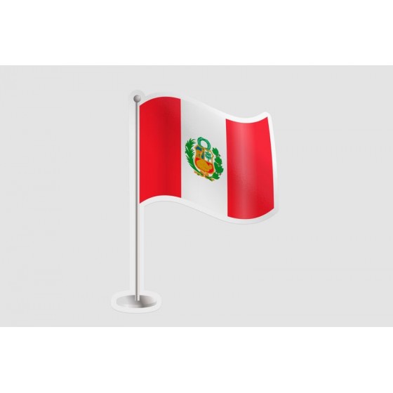 Peru Flag Style 74 Sticker