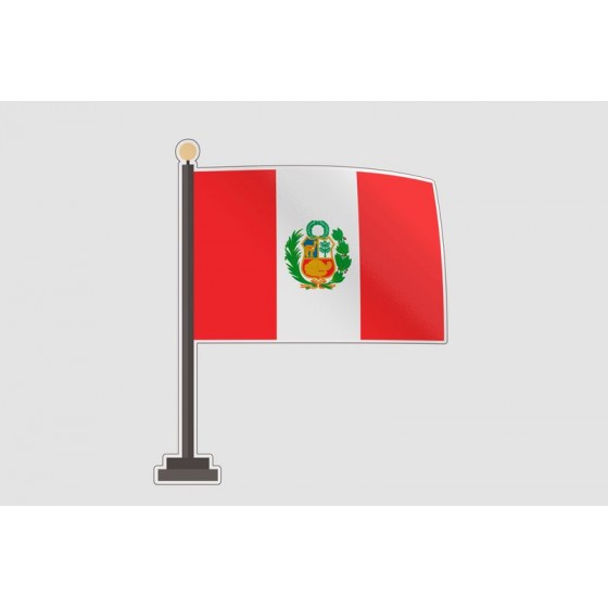 Peru Flag Style 8 Sticker