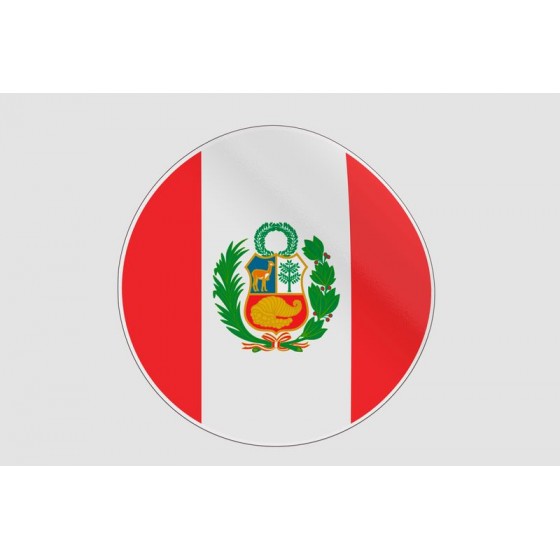Peru Flag Style 9 Sticker
